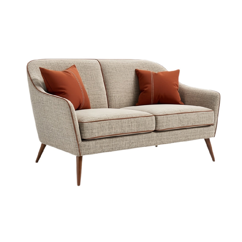 Elegante Loungebank met Kussens en Mid-Century Modern Ontwerp