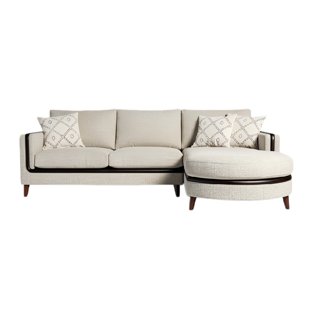 Moderne Loungebank met Kussen en Houtaccenten