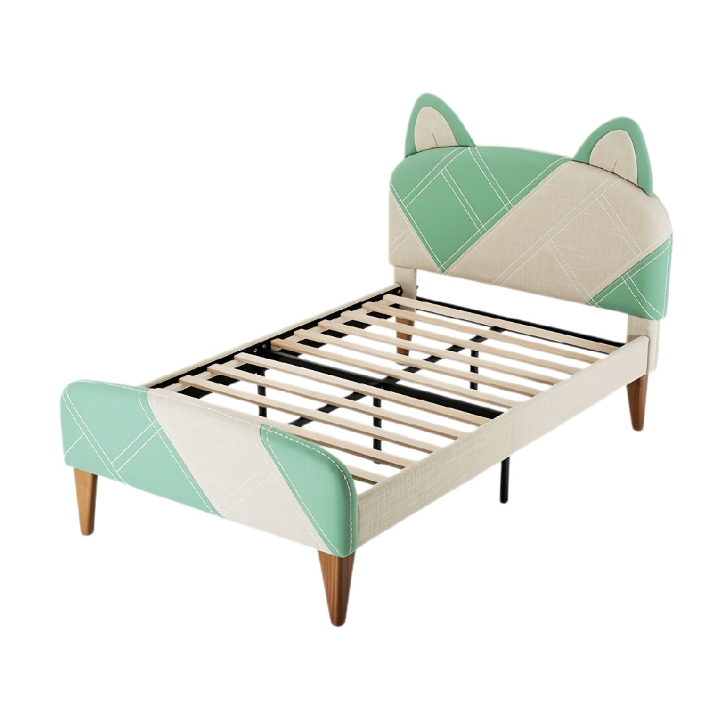 Ontwerp van een bed met kattenoren - modern en stijlvol, perfect voor kinderkamers